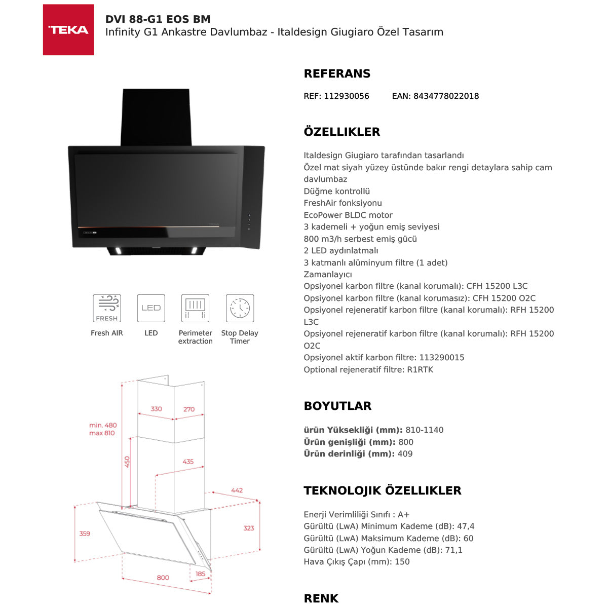 Teka İnfinity G1 Edition Ankastre Set (HLB 85-G1 P BM MaestroPizza+GBC 75-G1 GBC BM (E5)+DVI 88-G1 EOS BM)