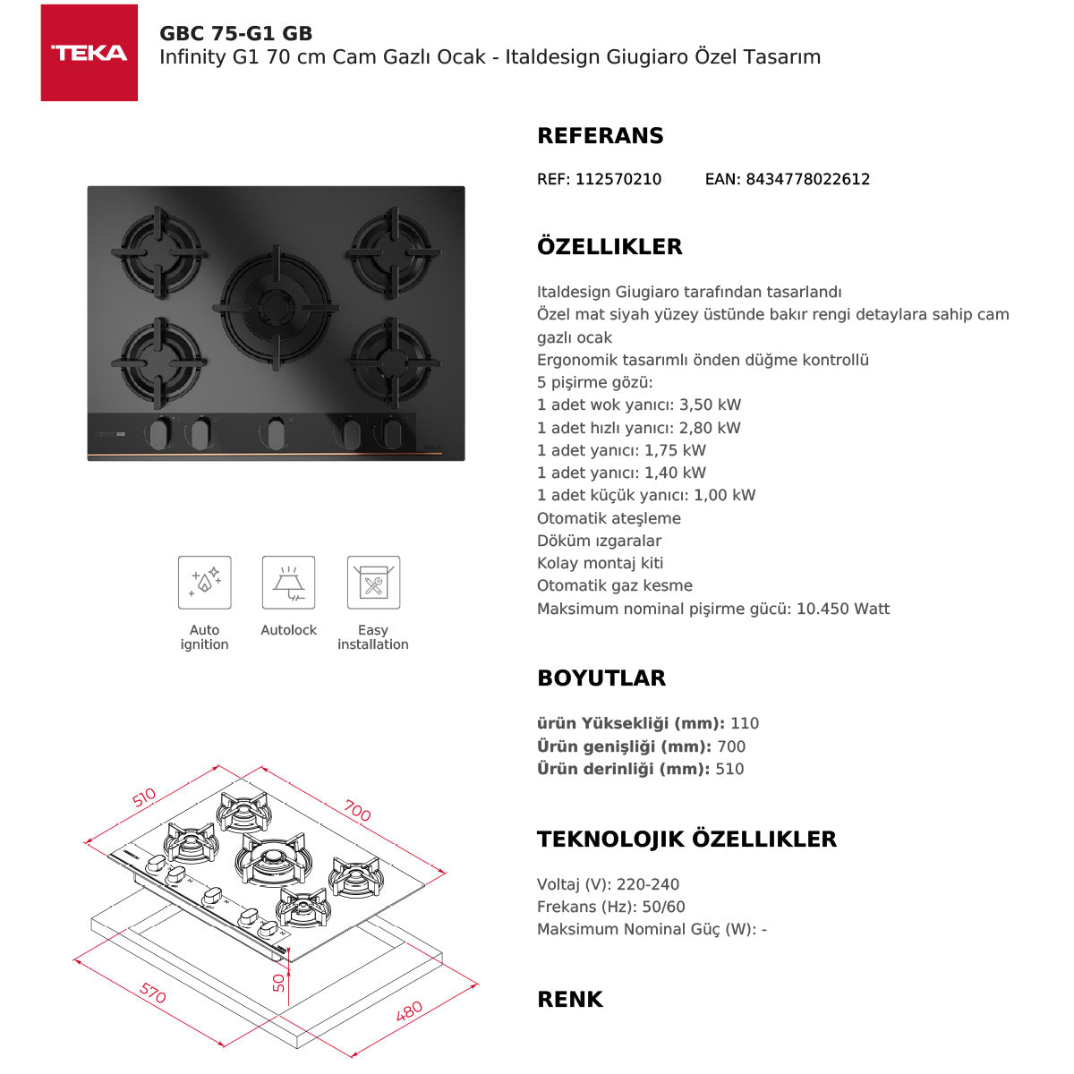 Teka İnfinity G1 Edition Ankastre Set (HLB 85-G1 P BM MaestroPizza+GBC 75-G1 GBC BM (E5)+DVI 88-G1 EOS BM)