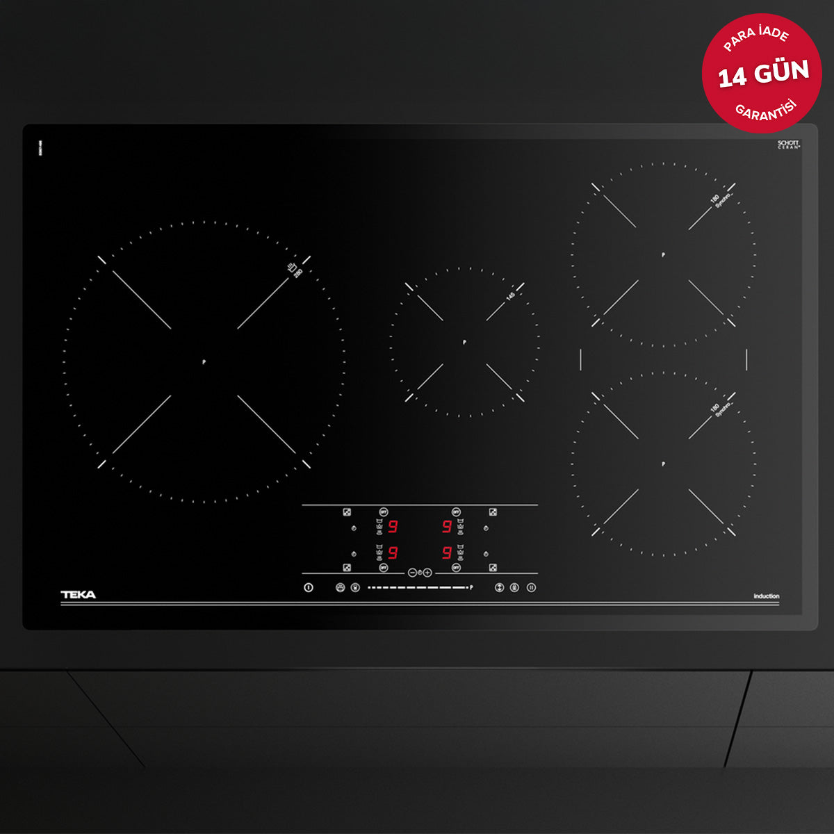 Teka IR 8430 5 Zone Siyah İndüksiyon Ocak Kumandalı Pro 80 cm