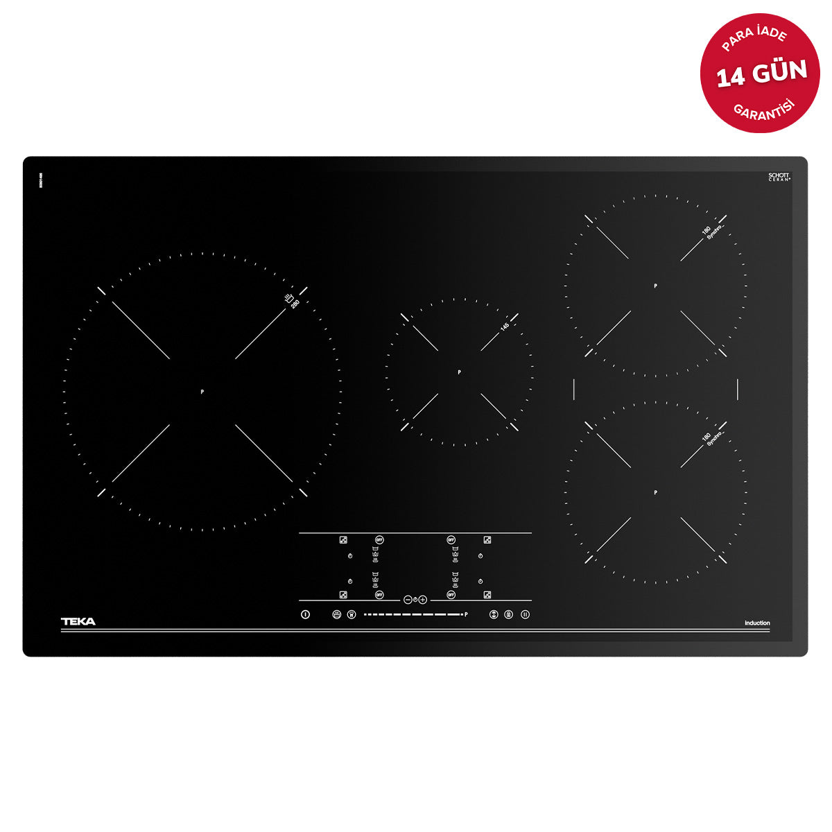 Teka IR 8430 5 Zone Siyah İndüksiyon Ocak Kumandalı Pro 80 cm