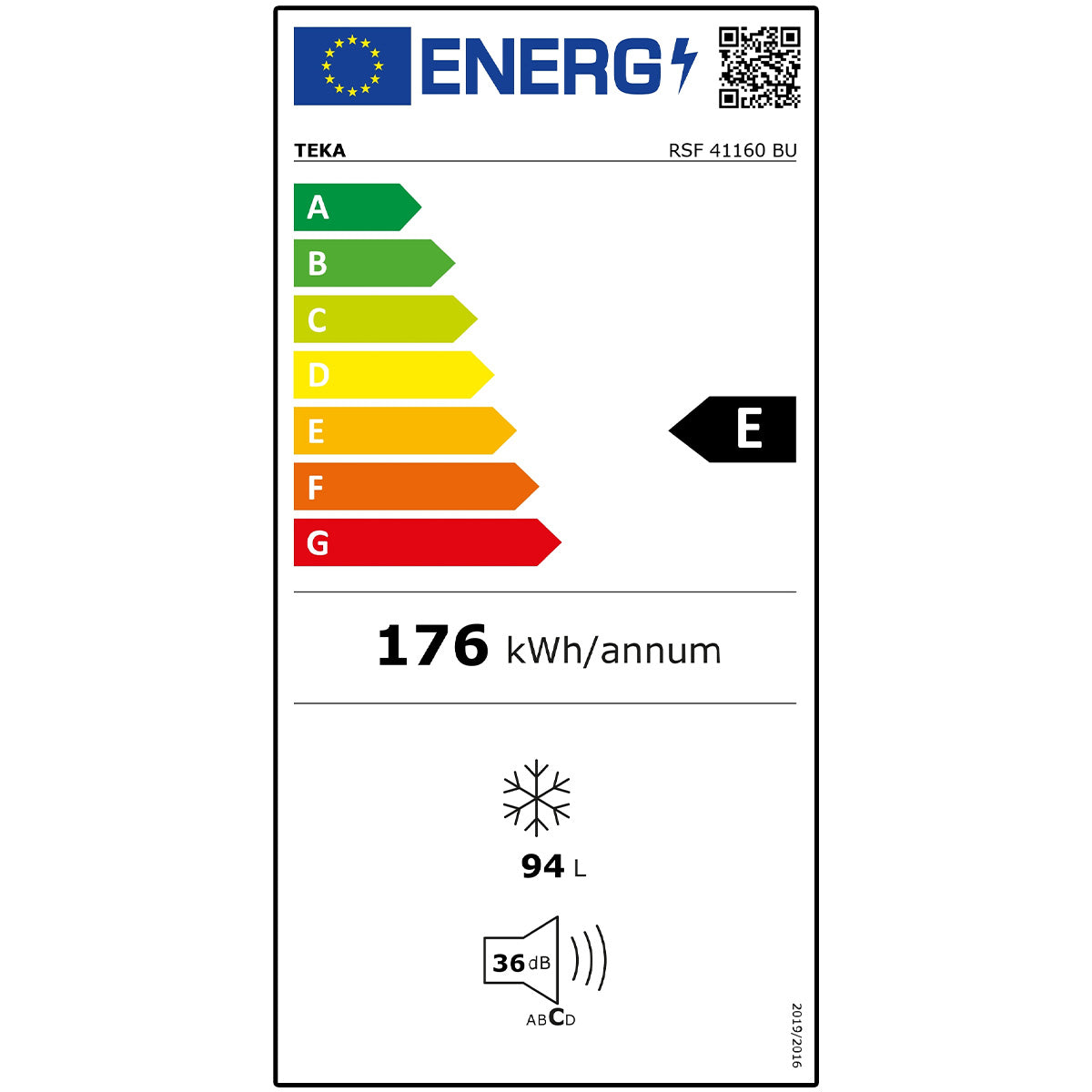 Teka RSF 41160 BU Tezgah Altı Ankastre Derin Dondurucu