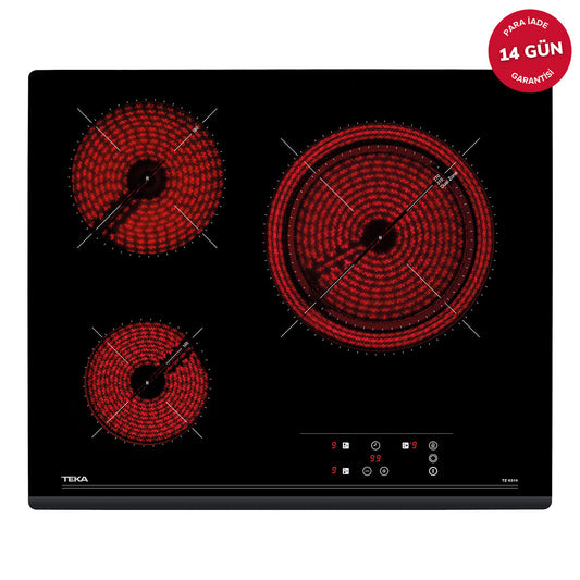 Teka TZ 6316 Ankastre Ocak Elektrikli Siyah Cam Vitroseramik 60 cm
